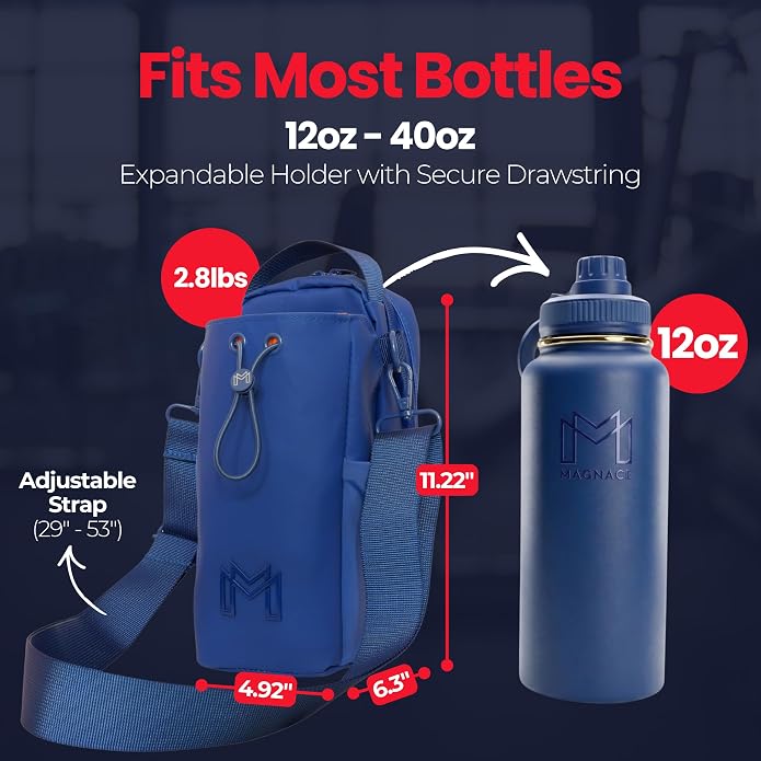 Small Magnetic Gym Bag Bundle, Water Bottle Holder, Sling Bag for Men Women