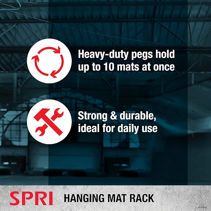 SPRI Hanging Exercise Mats for Gyms, Closed-Cell Foam Yoga & Fitness Mats with Grommets, Thick Workout Mats for Studios & Group Fitness Classes