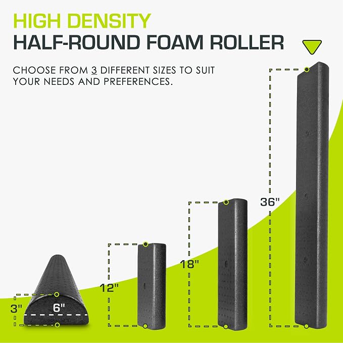 ProsourceFit High Density Foam Rollers - inches long. Firm Full Body Athletic Massager for Back Stretching, Yoga, Pilates, Post Workout Trigger Point Release