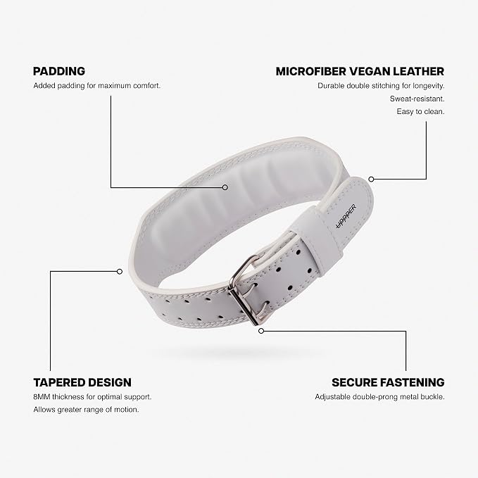 Weight Lifting Belt - Double Prong 4” to 2.5” Tapered Premium Lifting Belt for Men and Women - Ultimate Back Support For Weightlifting and Powerlifting | Premium Fitness Gear