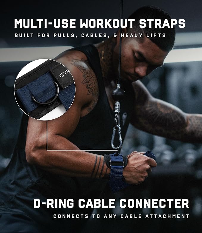 Gymreapers GripLink Lifting Straps – Heavy Duty D-Ring Weight Lifting Wrist Straps with Anti-Slip Silicone Grip Beads, Adjustable Support for Deadlifts, Powerlifting, Cable Machines & Gym Training