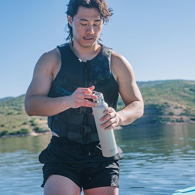 RTIC 26oz Journey Water Bottle Ceramic Lined Metal Stainless Steel Vacuum Insulated, BPA Free, Reusable, for Water, Hot and Cold Drinks, Travel, Sports, Camping, Periwinkle