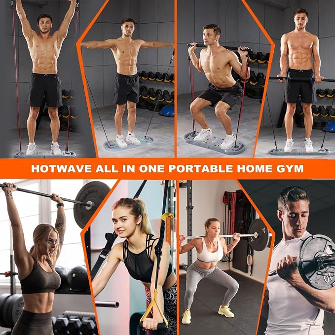 HOTWAVE Push Up Board, Portable PushUp Board, Foldable 20 in 1 Push Up Bar | Multifunctional Pushup Handles for Floor, Professional Strength Training Equipment For Men and Women at Home Gym