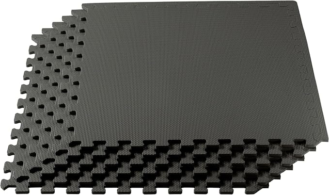 We Sell Mats 1/2 Inch Thickness Multipurpose EVA Foam Floor Tiles, Interlocking Floor Mat for Indoor Gym and Home Use, 24 in x 24 in, Charcoal Gray (24-13M)