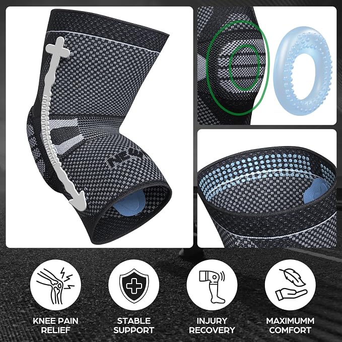 NEENCA Professional Knee Brace, Medical Knee Support for Women & Men Relief | Upgraded Version, Patented Patella Gel Pad & Side Stabilizers, For Knee Pain, Swelling, ACL,PCL, Circulation, Sports, Workout
