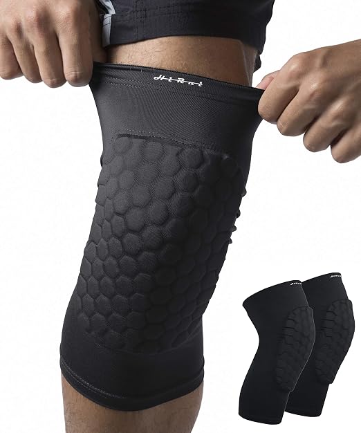 Knee Pads for Kids Youth Adult, Basketball Baseball Knee Brace Knee Support, Collision Avoidance Kneepad Compression Knee Sleeve for Volleyball Football Cycling Running-1Pair (Black, L)