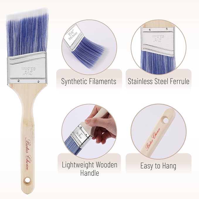 Bates- Paint Roller Kit, 19 pcs, Roller Set with Microfiber Sleeves & Frame | for Walls, Cabinets, Interior and Exterior Painting