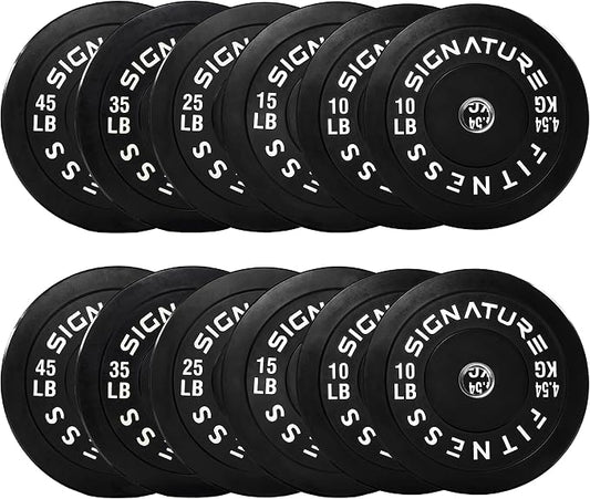 Fitvids 2-Inch Olympic Rubber Weight Plates Sets, Bumper Plates Set with Barbell for Strength Training, 180-390 Lbs Multiple Options