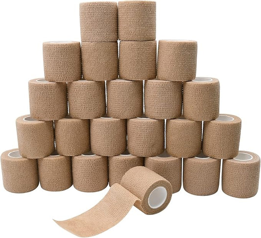 6pcs 2in Self Adhesive Bandage Wraps, 12 Colors, 5 Yard Wraps for Sports