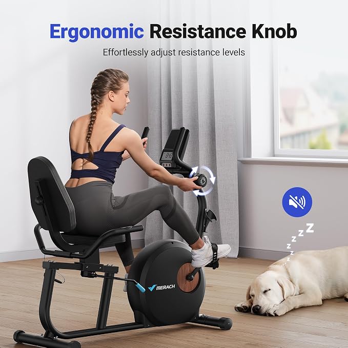 MERACH Recumbent Exercise Bikes for Home with Smart Bluetooth Equipment App | LCD, Heart Rate Handle Stationary Bikes for Home, Magnetic Recumbent Exercise Bike for Seniors Gym S08/S23