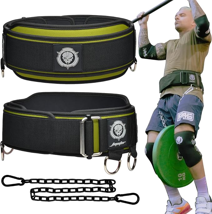 2-in-1 Weightlifting Belt & Dip Belt with Chain for Added Weight Training,Weightlifting, Squats, Deadlifts,Powerlifting for Men & Women