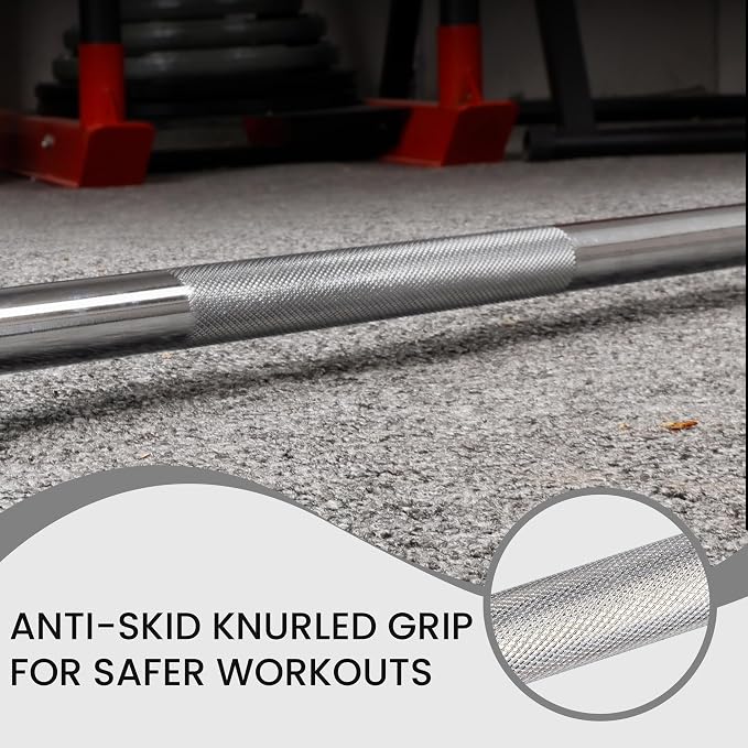 Fitvid Stardard Barbell for Weightlifting and Power Lifting, 300 Pound Capacity