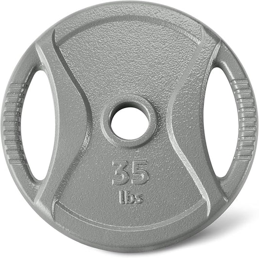 Amazon Basics 2-Inch Olympic Grip Weight Plates, Cast Iron, for Powerlifting, CrossFit & Strength Training