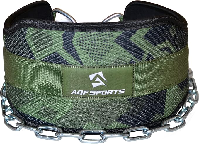 AQF Dip Belt with 36" Steel Chain - Neoprene Padded Back Support Belt | Secure Carabiners for Weighted Pull ups, Dips, Gym, Powerlifting, Bodybuilding, Squat & Fitness