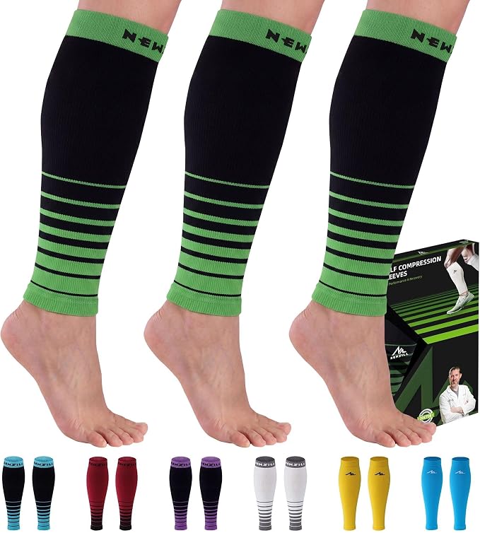 NEWZILL Compression Calf Sleeves (20-30mmHg) for Men & Women Perfect Option to Compression Socks for Running Travel Nursing