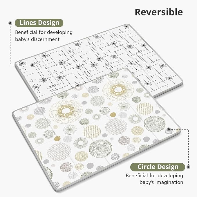 Baby Play Mat,79"x71" Extra Large Foldable Play Mat,Foam Play Mat for Baby | Reversible Baby Play Mats for Floor, Soft Baby Crawling Mat,Non-Toxic Tummy Time for Babies and Toddlers, Waterproof Playmat