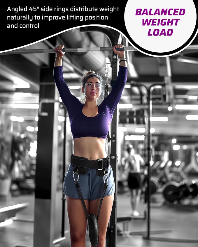 THEFITGUY Women’s Dip Belt for Weighted Dips, Pull-Ups & Belt Squats | Contoured no-pinch dip belt for women’s hips and smaller waists, with buckle closure, 2 straps, and metal hooks
