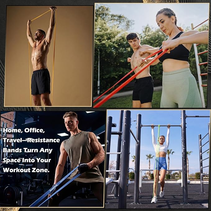Seenelling Resistance Bands for Exercise Working Out, Pull-Up Assistance Full-Body Training Bands for Women Men Home Workouts, Physical Strength Training