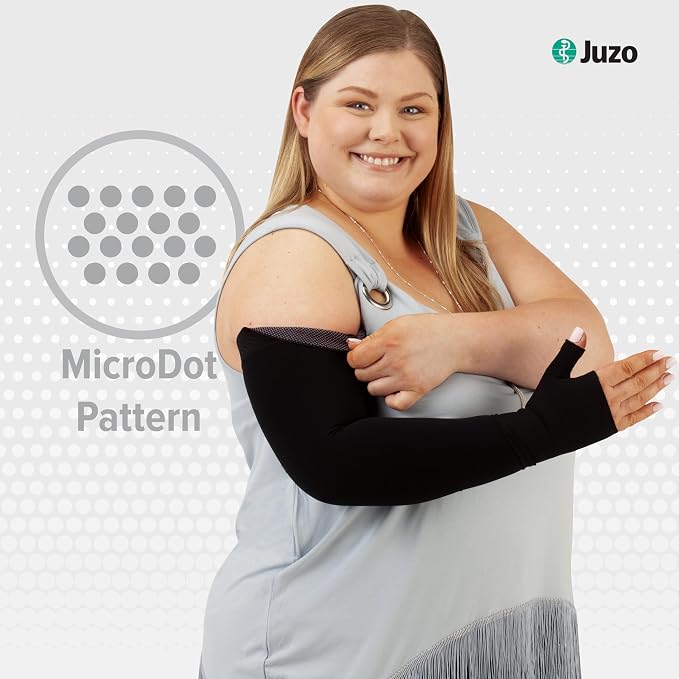 Juzo Soft 2001 Arm Sleeve Compression 20-30 mmHg, Max, Long | Silicone border, ultra-soft, breathable, medical compression arm sleeve, opaque knit, high wearing comfort