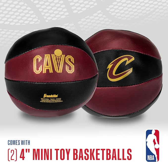 Franklin Sports NBA Toy Basketballs - 2 Pack of Kids Soft Mini Basketballs for Over The Door + Indoor Hoops - NBA Fan Shop