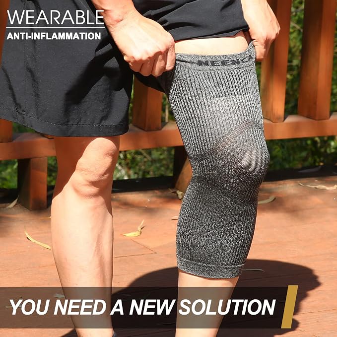 NEENCA Ultra-thin Knee Sleeve for Knee Pain, Lightest Knee Compression Sleeve with Graphene Ions Infused Fabric for Pain Relief, Swelling, Arthritis, Poor Circulation, Running, Sport