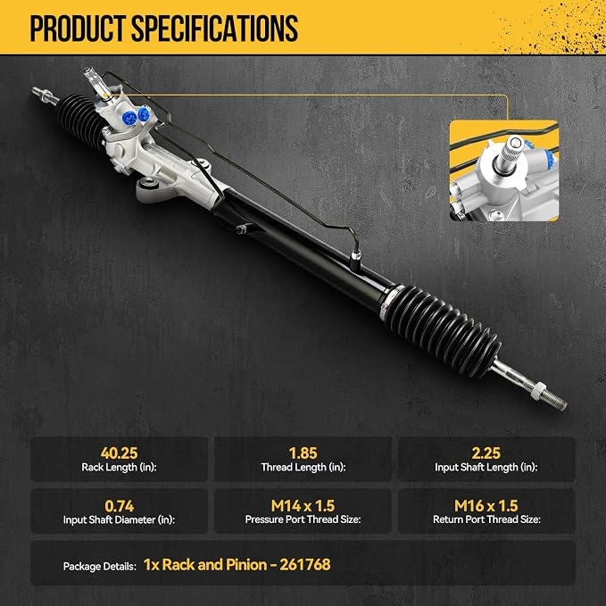 KAC Power Steering Rack and Pinion Replacement for Honda Accord 1994 All Models/1995-1997 2.2L, Acura CL 1997 2.2L/1998-1999 2.3L, Hydraulic Rack and Pinion Replace 26-1768
