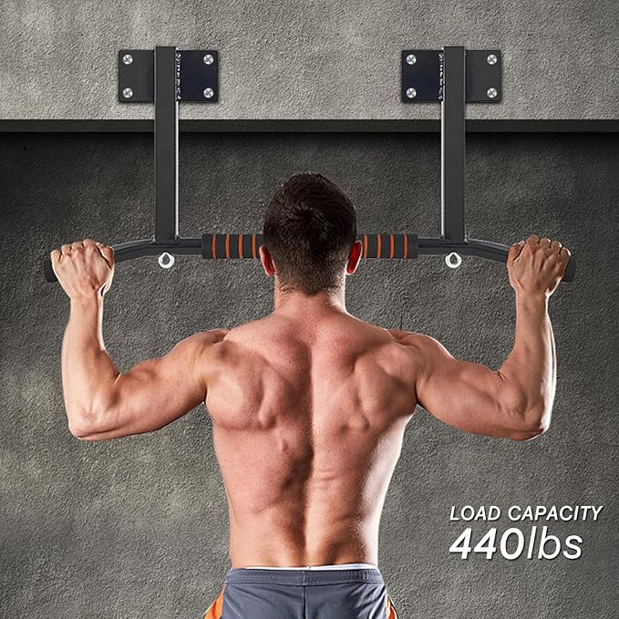 Wall Mount Pull Up Bar Wall Mounted Body Press Pull Up Bar Gym Chin-Up for Upper Body Workout
