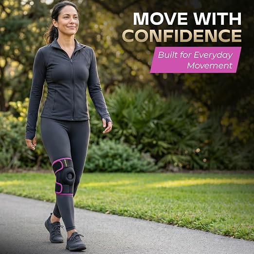 Knee Brace for Women & Men - Adjustable Patella Support & Side Stabilizers | Patella Gel Pad, Compression Support, Meniscus Support, ACL & MCL Support, Knee Pain Relief, Please Check Size Chart (XL)