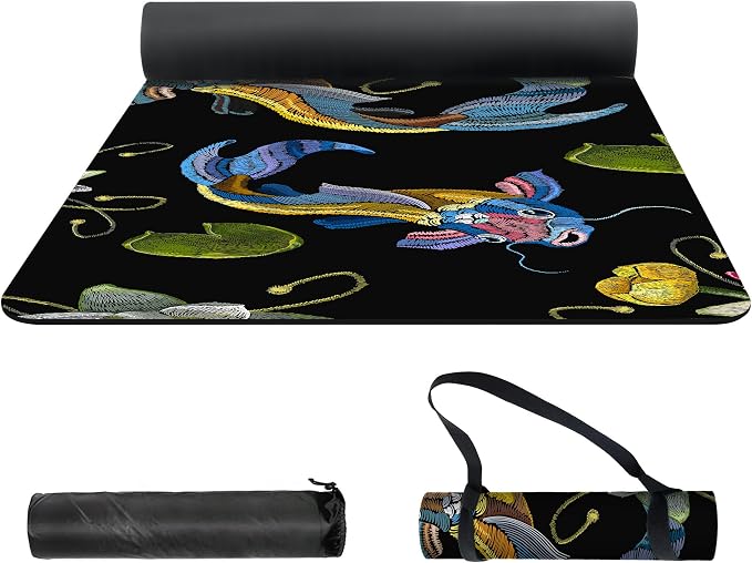 nuveti Yoga Mat Print Extra Thick TPE Non Slip Fitness Exercise Mat with Carrying Bag,72"x24" Extra Thick 6MM Exercise & Workout Mat for Yoga, Pilates Fitness and Floor Exercises