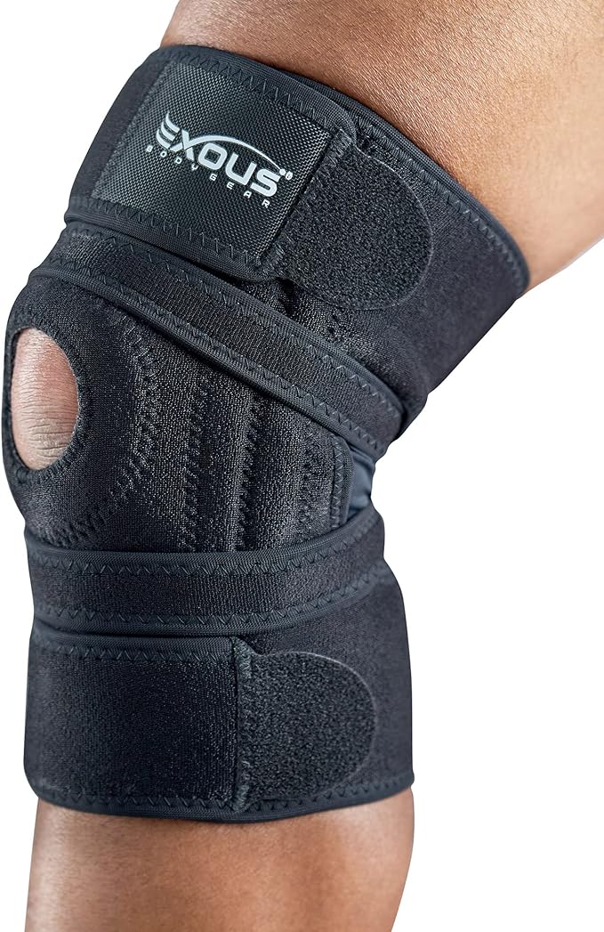 Knee Brace for Women & Men, Knee Support for Men – Patented 4-Way Adjustable Wraparound Support, Dual Side Stabilizer for Patella Stability