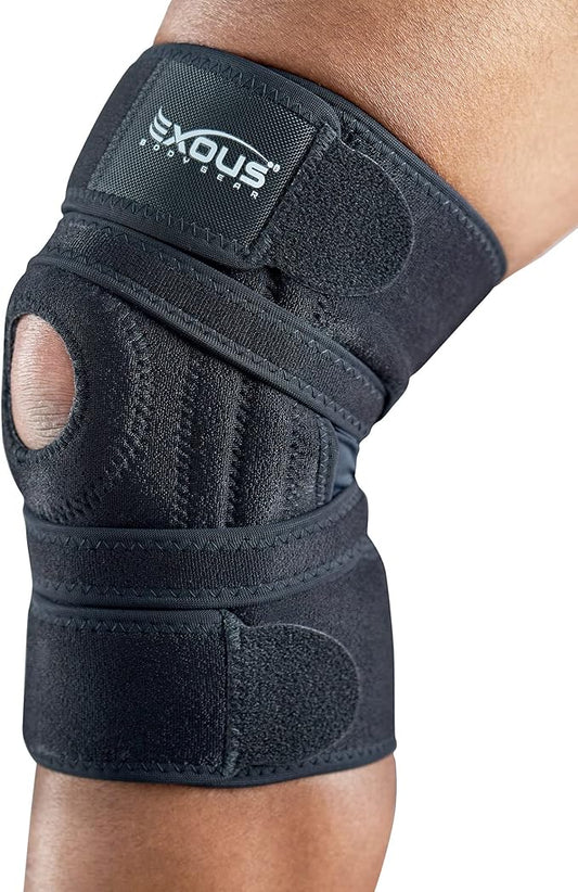 Knee Brace for Women & Men, Knee Support for Men – Patented 4-Way Adjustable Wraparound Support, Dual Side Stabilizer for Patella Stability