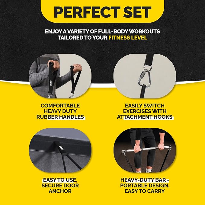 Long Resistance Bands Set, 5 Pull Up Assistance Bands for Working Out | 5 resistance levels, natural latex construction, exercise bands for strength training, stretching and physical therapy