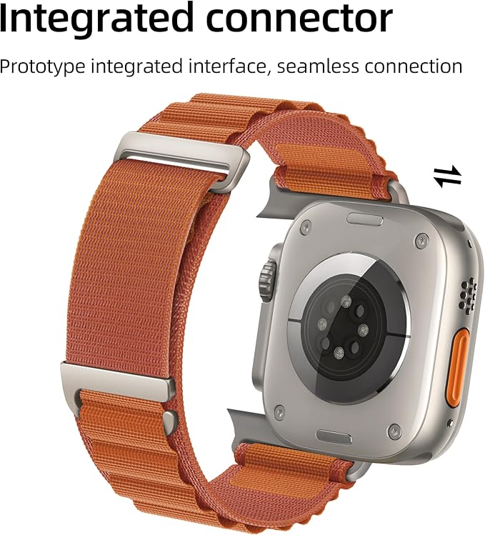 Alpine Nylon Sport Bands Compatible with Apple Watch Ultra Band 49mm 46mm 45mm 44mm 42mm Men Women, Stretch Loop Strap with D-Hook for iWatch Series 10 Ultra SE 9 8 7 6 5 4 3 2 1 (Terracotta, 49mm/46mm/45mm/44mm/42mm(Series 3))