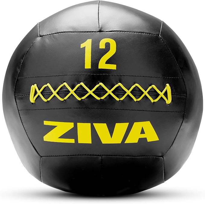 ZIVA Soft Wall Ball – Highly Durable Weighted Exercise Medicine Slam Ball for Strength and Conditioning Workout - Multiple Color, Weight Available