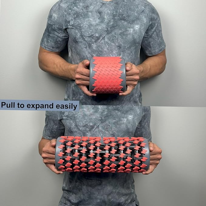 Collapsible Foam Roller for Exercise and Recovery (13 Inches), Easily Portable at 5.5 inches (Pink)