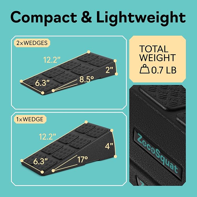 Squat Wedge Block Set of 3/5 - 960 LBS Capacity - Slant Board for Calf Stretching with 5 Stackable Angles - Calf Stretcher Slant Board - Workout Equipment - EPP Material for Exercise Equipment & Physical Therapy