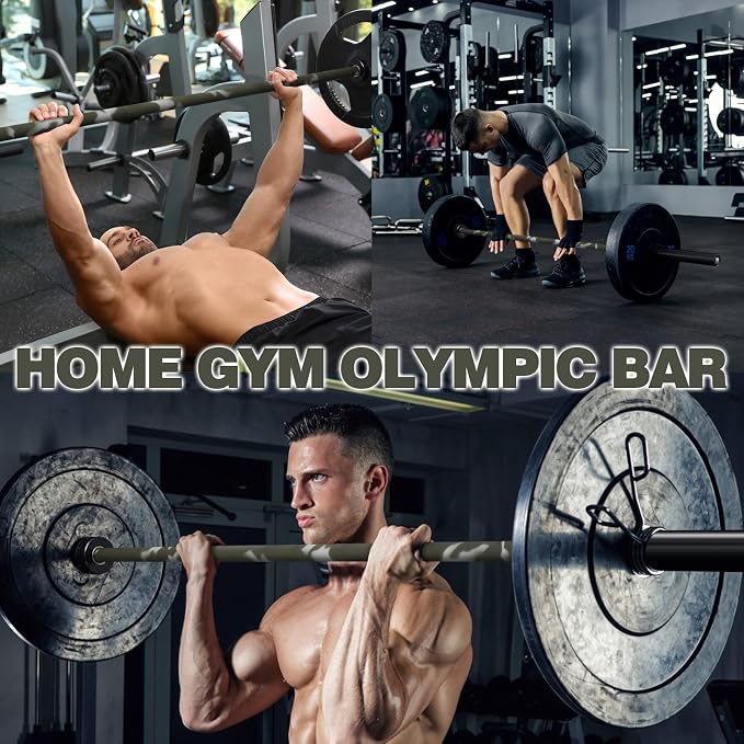 7ft Olympic Barbell for Strength Training, Olympic Weightlifting | 500 700 1000LBS Capacity, 2 Inch 45lb Weight Bar for Squat, Home Gym Fitness Equipment, Bench Press, Deadlift, Powerlifting