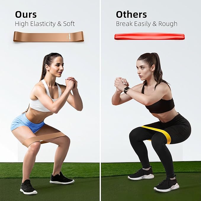 Resistance Bands for Working Out, 5-Pack Elastic Exercise Bands for Strength Training, Stretching, Workout; Home Gym Equipment for Women Men, Pilates Yoga Physical Therapy, Leg Glute Arm Exercise Kit