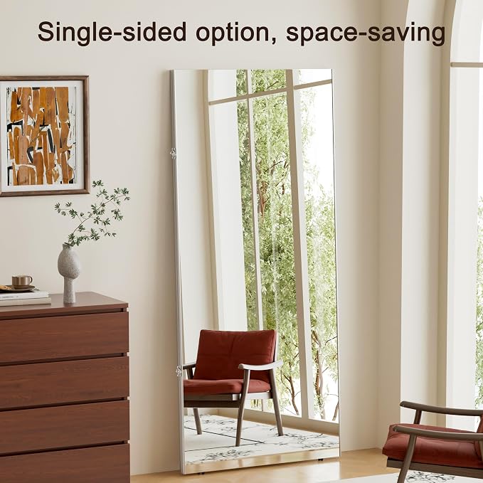 brisafe 71"x 63" Ultra-Light Foldable Floor Mirror with 360° Folding Design, Glassless, Shatterproof, Space-Saving Full-Length Mirror for Home Gym/Yoga/Dance Studio & Commercial Use, Silver.