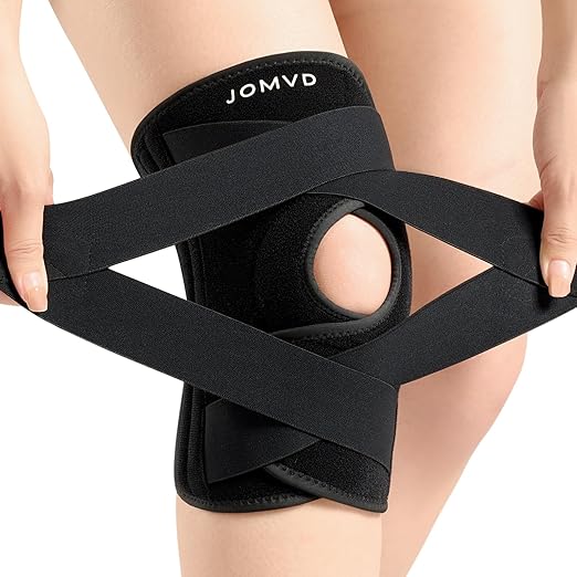 JOMVD Knee Brace for Knee Pain, Meniscus Tear, Adjustable Knee Support with Side Spring Stabilizers for Meniscus Tear, ACL, Arthritis, Knee Pain Relief, Women and Men, X-Large
