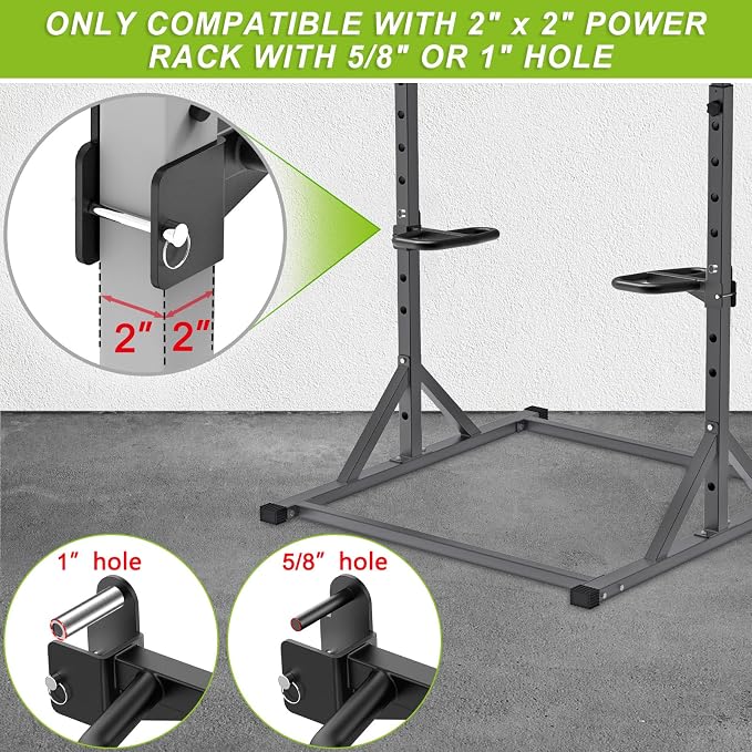 SELEWARE Dip Bar Attachment for Power Rack, 2 x 2 Tube, Multi Grip Handle | Fully Welded Steel Design, Stable Support for Dips, Pull Ups and Strength Training, Ideal for Home Gym Workouts
