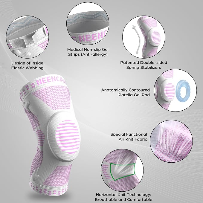NEENCA Professional Knee Brace, Medical Knee Support for Women & Men Relief | Patented Patella Gel Pad & Side Stabilizers, Compression Sleeve for Knee Pain, Swelling, ACL, PCL, Arthritis, Sports, Workout