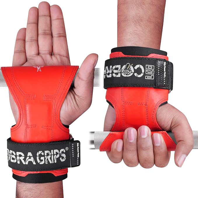 Cobra Grips Weight Lifting Gloves with Adjustable Neoprene Padded Wrist Wraps - Heavy Duty Alternative to Power Lifting Hooks for Deadlifts