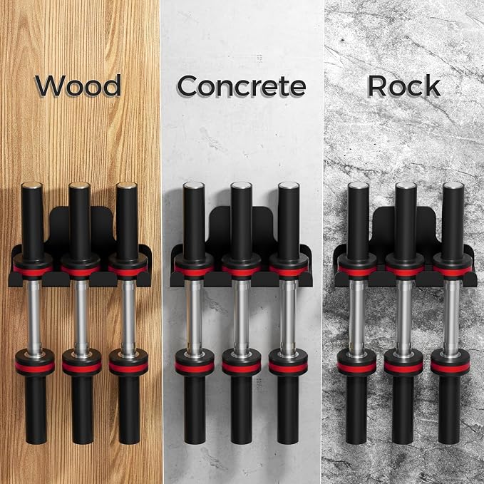 XZHXFX Barbell Wall Holder,Barbell wall Mount Hanger, | Garage Gym Bar Wall Rack,Vertical Olympic Hanger wall Mount Rack,Space Saving Gym Accessory,Holds Under 33mm Bar