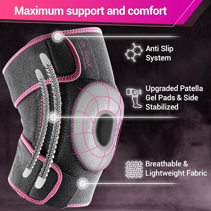 DR. BRACE ELITE Knee Brace with Side Stabilizers & Patella Gel Pads for Maximum Knee Pain Support and fast recovery for men and women-Please Check How To Size Video (X-Large, Orion)