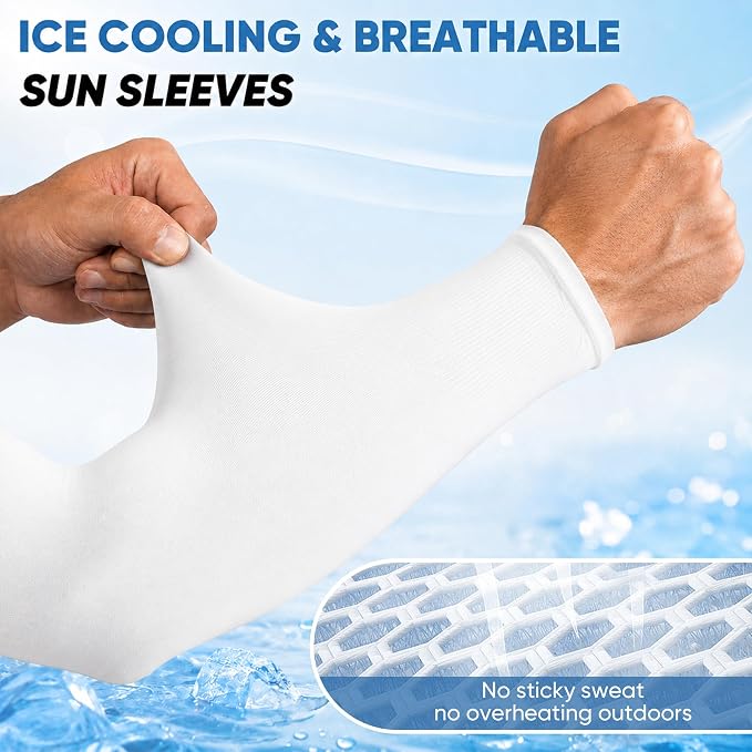 Bebila Arm Sleeves for Men Women, UV Sun Protection Cooling Compression Outdoor