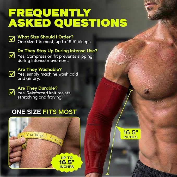 ARMORAY Arm Sleeves for Men and Women - UV Sun Protection Cooling Compression - Tattoo Cover Up Sleeve for Daily Wear & Work