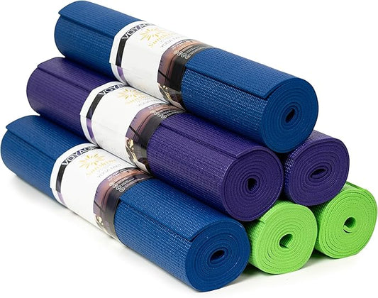 Voyage 5mm Studio Yoga Mats, 6 Pack, 72x24in | Extra Long, Anti-Tear Exercise Mats for Workout, Stretching, Fitness - Non Slip Gym Mats for Home, Schools and Studios
