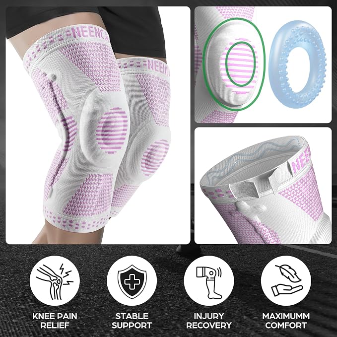 NEENCA Professional Knee Brace, Medical Knee Support for Women & Men Relief | Patented Patella Gel Pad & Side Stabilizers, Compression Sleeve for Knee Pain, Swelling, ACL, PCL, Arthritis, Sports, Workout