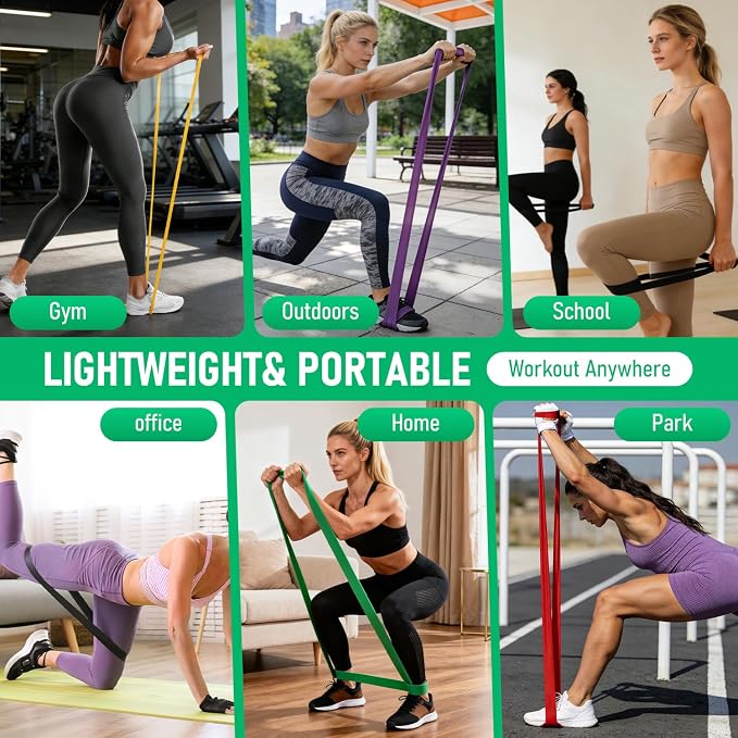 Resistance Bands for Working Out, Pull Up Assistance Bands Set, Exercise Workout Bands for Full-Body Training, Fitness, Physical Therapy, Home Gym for Women & Men (5-125lbs)